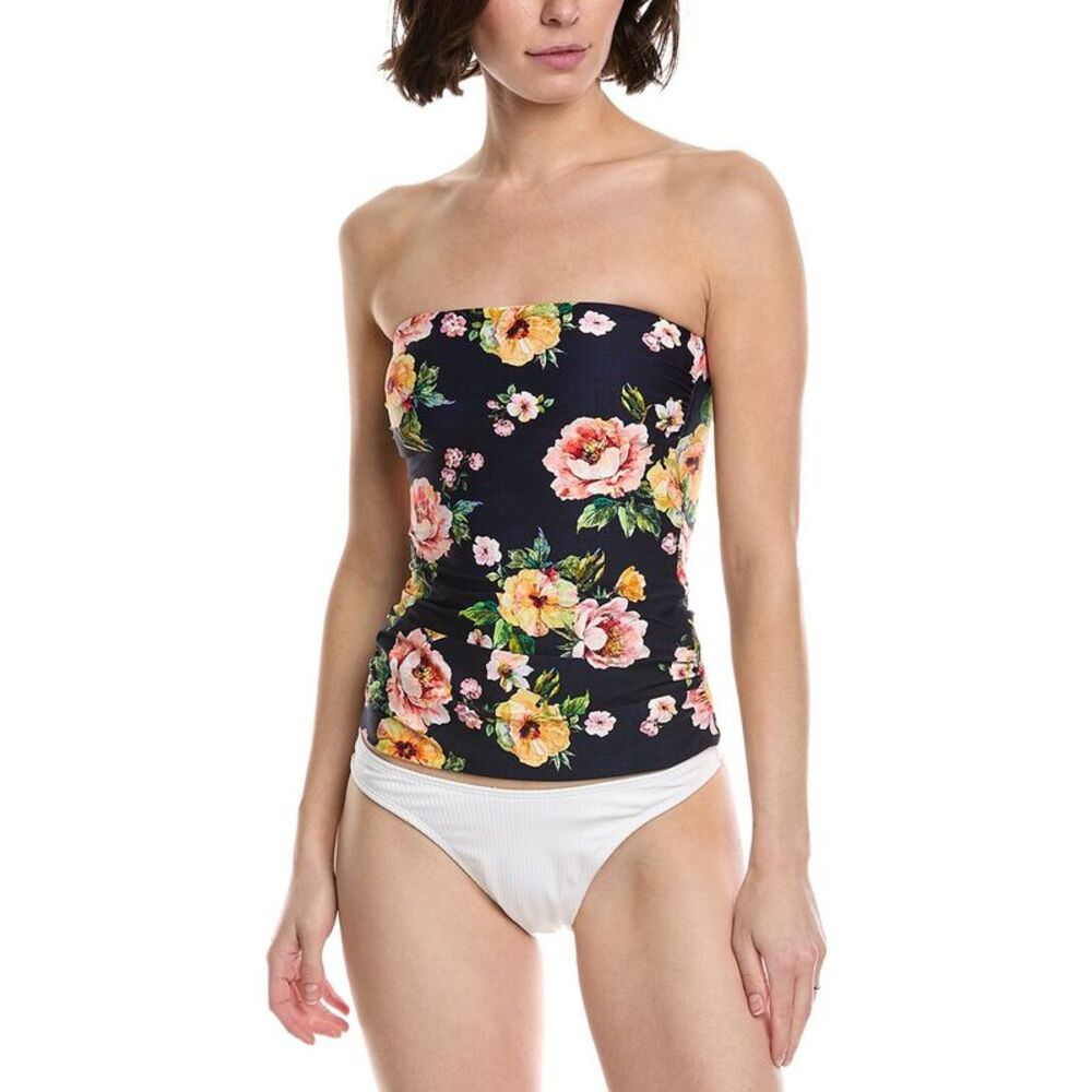 Monte And Lou Womens  Bandeau Tankini Top, Black